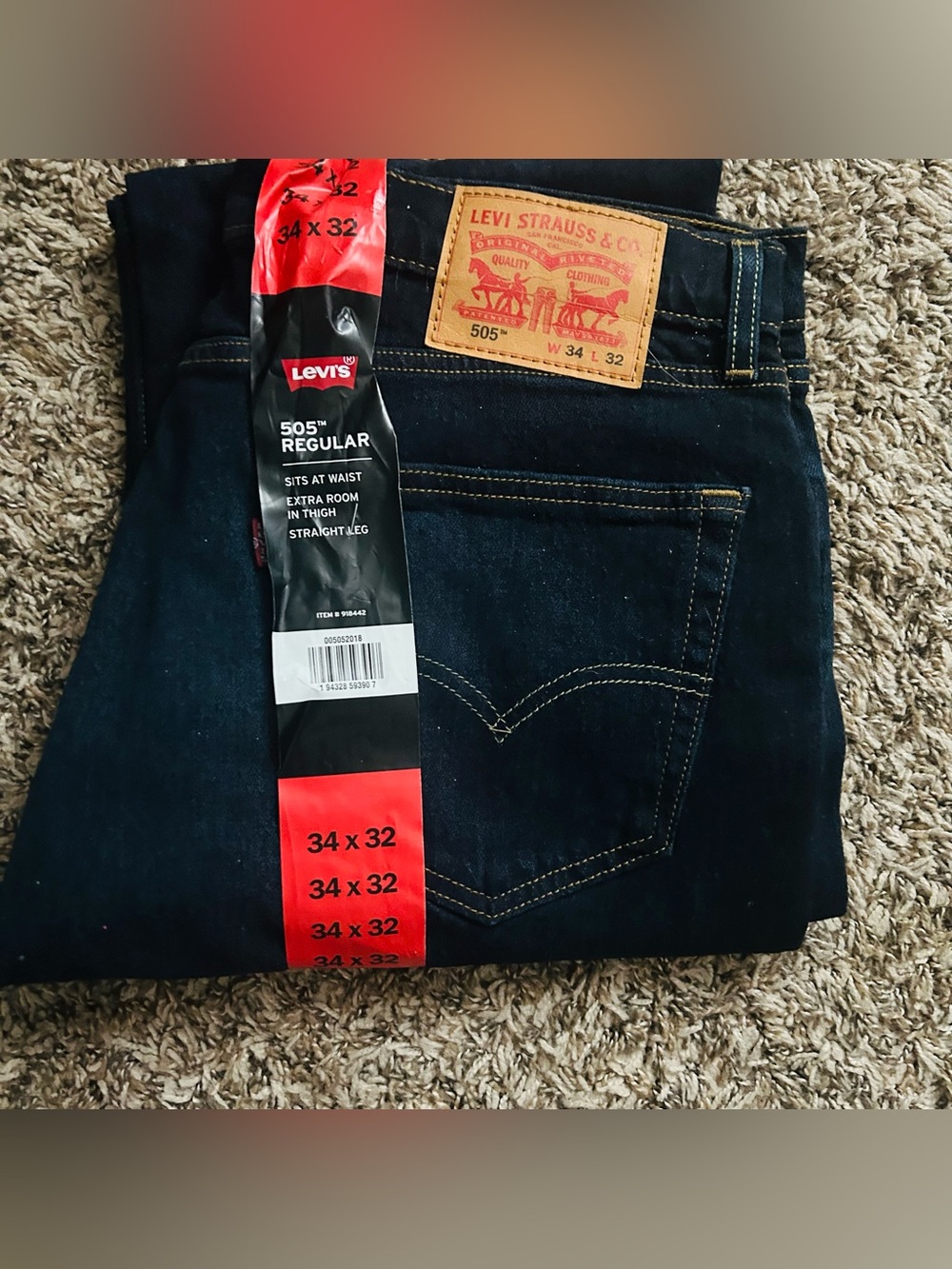 Levi's Men's 505 Regular Straight Jeans in Dark Indigo